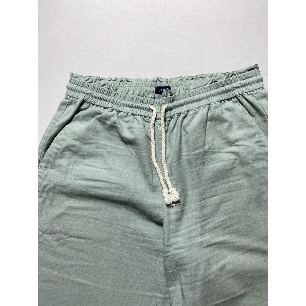J.CREW Women's Green Linen Cotton Drawstring Wide-Leg Pants 26 Inseam - Picture 6 of 11
